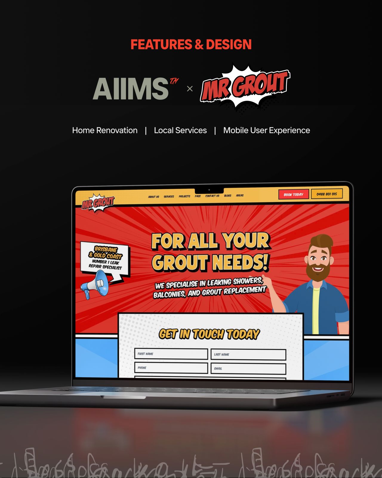 AIIMS Group winning the Web Excellence Award Season 18 for the Mr Grout website, recognised for creative UX, SEO architecture and digital innovation